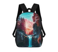 sinyumoney Vibrant Forest Waterfall Mochila Escolar Resistente Al Agua, Mochila De Viaje, Bolsa Para Computadora Para La Escuela/trabajo/viajes 17inch