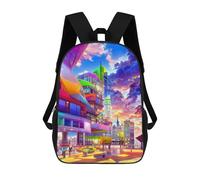 sinyumoney Vibrant Future Cityscape -1 Mochila Escolar Impresa En 3D Mochila Escolar De Moda Para Niños Mochilas Para Niños Estudiantes De Secundaria 17inch