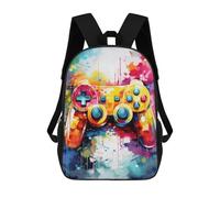 sinyumoney Vibrant Game Controller Art Print Mochila Escolar De Moda Para Estudiantes, Adecuada Para Niños Y Niñas, Mochila Informal Para Viajes Al Aire Libre, Esencial Para El Día A Día 17inch