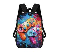 sinyumoney Vibrant Game Controllers Art Print Mochila Escolar Infantil Impresa En 3D Para Niños, Mochilas De Viaje De Alta Capacidad, Bolsas Para Libros, Mochila Escolar Infantil 17inch