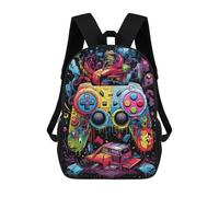 sinyumoney Vibrant Gaming Controller Art Print Mochila Escolar Para Niños, Mochila Escolar Impresa En 3D Para Estudiantes De Primaria Y Secundaria 17inch