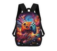 sinyumoney Vibrant Gaming Controller Artwork -105 Mochila Escolar Impresa En 3D Para Niños Y Niñas, Mochila Para Portátil Para Niños/estudiantes/adultos 17inch