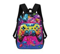sinyumoney Vibrant Gaming Controller Artwork -117 Mochila Escolar De Moda Para Estudiantes, Adecuada Para Niños Y Niñas, Mochila Informal Para Viajes Al Aire Libre, Esencial Para El Día A Día 17inch