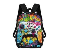sinyumoney Vibrant Gaming Controller Artwork -118 Mochila Escolar Impresa En 3D Para Niños Y Niñas, Mochila Para Portátil Para Niños/estudiantes/adultos 17inch