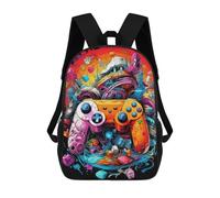 sinyumoney Vibrant Gaming Controller Artwork -13 Mochila Escolar Para Niños Y Niñas, Mochila Informal De Viaje, Mochila De Gran Capacidad Para El Día A Día 17inch