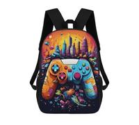 sinyumoney Vibrant Gaming Controller Artwork -140 Mochilas Escolares Para Niños Y Niñas, Mochilas Deportivas Informales Para Primaria, Mochilas De Gran Capacidad Para Libros 17inch