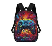 sinyumoney Vibrant Gaming Controller Artwork -154 Mochila Escolar Para Niños De 17 Pulgadas, Mochila Informal De Viaje Para Niños Y Niñas, Mochila De Gran Capacidad Para El Día A Día 17inch