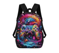 sinyumoney Vibrant Gaming Controller Artwork -156 Mochila Escolar Para Niños De 17 Pulgadas, Mochila Informal De Viaje Para Niños Y Niñas, Mochila De Gran Capacidad Para El Día A Día 17inch