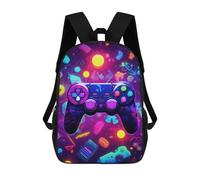 sinyumoney Vibrant Gaming Controller Artwork -160 Mochila Escolar Para Niños Y Niñas, Mochila Informal De Viaje, Mochila De Gran Capacidad Para El Día A Día 17inch