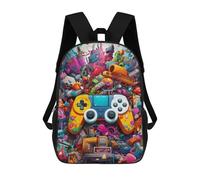 sinyumoney Vibrant Gaming Controller Artwork -22 Mochila Escolar De Moda Para Estudiantes, Adecuada Para Niños Y Niñas, Mochila Informal Para Viajes Al Aire Libre, Esencial Para El Día A Día 17inch