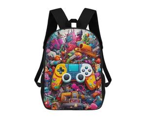 sinyumoney Vibrant Gaming Controller Artwork -22 Mochila Escolar De Moda Para Estudiantes, Adecuada Para Niños Y Niñas, Mochila Informal Para Viajes Al Aire Libre, Esencial Para El Día A Día 17inch