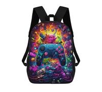 sinyumoney Vibrant Gaming Controller Artwork -27 Mochila Escolar De Moda Para Estudiantes, Adecuada Para Niños Y Niñas, Mochila Informal Para Viajes Al Aire Libre, Esencial Para El Día A Día 17inch