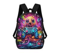 sinyumoney Vibrant Gaming Controller Artwork -28 Mochilas Escolares Impresas En 3D, Mochila Escolar Informal Para Niños, Mochila Escolar De Moda Para Estudiantes De Secundaria 17inch