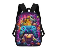 sinyumoney Vibrant Gaming Controller Artwork -31 Mochila Escolar Para Niños, Mochila Escolar De Gran Capacidad Para Niños, Mochila Escolar 3D, Regalos Para Niños 17inch