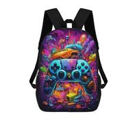 sinyumoney Vibrant Gaming Controller Artwork -32 Mochila Ligera Informal Para El Día A Día, Mochila Escolar Para La Escuela/trabajo/viajes 17inch