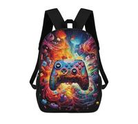 sinyumoney Vibrant Gaming Controller Artwork -39 Mochila Escolar Infantil Estampada Para Adultos Y Niños, Mochila De Viaje Para El Día A Día 17inch