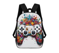 sinyumoney Vibrant Gaming Controller Artwork -42 Mochila Escolar Para Niños De 17 Pulgadas, Mochila Informal De Viaje Para Niños Y Niñas, Mochila De Gran Capacidad Para El Día A Día 17inch