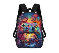 sinyumoney Vibrant Gaming Controller Artwork -51 Mochila Escolar Para Niños Y Niñas, Mochila Informal De Viaje, Mochila De Gran Capacidad Para El Día A Día 17inch