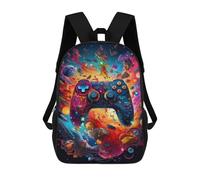 sinyumoney Vibrant Gaming Controller Artwork -52 Mochilas Informales Para Niños, Mochila Escolar Para Adolescentes, Niñas Y Niños, Mochilas Para Libros 17inch