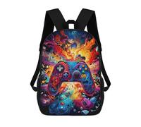 sinyumoney Vibrant Gaming Controller Artwork -66 Mochila Escolar Para Niños Y Niñas, Mochila Informal De Viaje, Mochila De Gran Capacidad Para El Día A Día 17inch