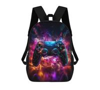 sinyumoney Vibrant Gaming Controller Artwork -71 Mochila Escolar Para Niños Y Niñas, Mochila Informal De Viaje, Mochila De Gran Capacidad Para El Día A Día 17inch