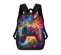 sinyumoney Vibrant Gaming Controller Artwork -74 Mochila Escolar Impresa En 3D Para Niños Y Niñas, Mochila Para Portátil Para Niños/estudiantes/adultos 17inch