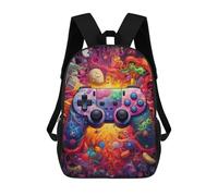 sinyumoney Vibrant Gaming Controller Artwork -8 Mochila Escolar De Moda Para Estudiantes, Adecuada Para Niños Y Niñas, Mochila Informal Para Viajes Al Aire Libre, Esencial Para El Día A Día 17inch