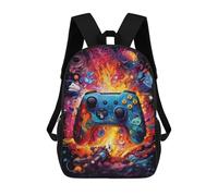 sinyumoney Vibrant Gaming Controller Artwork -88 Mochila Escolar Infantil, Mochilas Impresas En 3D, Mochilas Escolares De Moda Para Niños De Primaria Y Secundaria 17inch