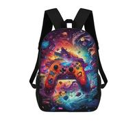 sinyumoney Vibrant Gaming Controller Artwork -99 Mochila Escolar Impresa En 3D Para Niños, Mochila Escolar Informal De Moda Para Viajes Para Niños Y Estudiantes 17inch