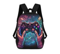 sinyumoney Vibrant Gaming Controller Illustration Mochila Escolar Infantil Impresa En 3D Para Niños, Mochila De Viaje De Alta Capacidad, Bolsas Para Libros, Mochila Escolar Infantil 17inch
