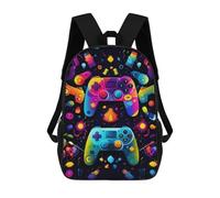 sinyumoney Vibrant Gaming Controllers -32 Mochila Escolar Impresa En 3D Para Niños, Mochila Escolar, Mochilas De Viaje, Bolso Informal De Moda Para Niños Y Estudiantes 17inch