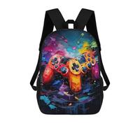 sinyumoney Vibrant Gaming Controllers Artwork -5 Mochila Escolar Infantil Estampada Para Adultos Y Niños, Mochila De Viaje Para El Día A Día 17inch