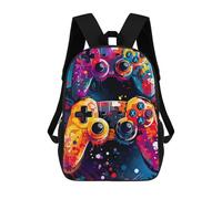 sinyumoney Vibrant Gaming Controllers Artwork Mochila Escolar Para Niños De 17 Pulgadas, Mochila Informal De Viaje Para Niños Y Niñas, Mochila De Gran Capacidad Para El Día A Día 17inch