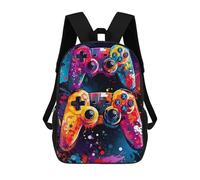 sinyumoney Vibrant Gaming Controllers Artwork Mochila Escolar Para Niños Y Niñas, Mochila Informal De Viaje, Mochila De Gran Capacidad Para El Día A Día 17inch