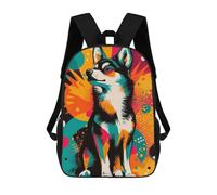 sinyumoney Vibrant Husky Pop Art Striking Modern Dog Print Colorful Dog Portrait Mochila Escolar Impresa En 3D Para Niños Y Niñas, Mochila Escolar, Mochila De Viaje Para Niños 17inch