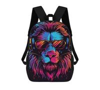 sinyumoney Vibrant Lion Headphones Artwork -1 Mochilas Infantiles Mochila Escolar Impresa En 3D Para Niños Mochilas De Viaje Bolsas Para Libros Para Niños 17inch Mochila Escolar