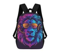 sinyumoney Vibrant Lion Headphones Artwork 17inch Mochilas Escolares Impresas En 3D, Mochilas Escolares De Moda Para Niños De Primaria Y Secundaria