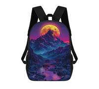 sinyumoney Vibrant Mountain Moonlit Landscape Mochila Escolar De Moda, Mochila Para Material Escolar, Mochila Impermeable Informal Para Acampar, Aventuras Al Aire Libre Y Viajes Diarios 17inch