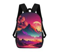 sinyumoney Vibrant Mountain Sunset Landscape Mochila Escolar Impresa En 3D Para Niños Y Niñas, Mochila Escolar, Mochila De Viaje Para Niños 17inch