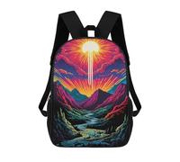 sinyumoney Vibrant Mountain Sunset Poster Mochila Escolar Para Institutos De Secundaria Mochila Informal - Perfecta Para Viajes, Trabajo Y Uso Diario 17inch