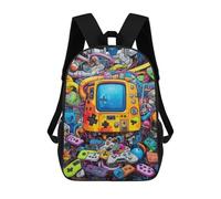 sinyumoney Vibrant Retro Gaming Collage -9 Mochila Escolar De Moda Para Estudiantes, Adecuada Para Niños Y Niñas, Mochila Informal Para Viajes Al Aire Libre, Esencial Para El Día A Día 17inch
