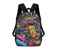 sinyumoney Vibrant Retro Gaming Controllers Mochila Para Niños, Adolescentes Y Estudiantes, Mochilas Para Niñas, Mochilas Para Niños Pequeños, Primaria Y Secundaria 17inch
