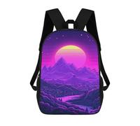 sinyumoney Vibrant Retro Sunset Landscape Mochila Escolar, De Negocios, Para Portátil, Unisex, Informal, Para Adolescentes, Chicas, Chicos, Mujeres Y Hombres 17inch