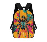 sinyumoney Vibrant Spider Illustration Arachnids in A Bold Pop Art Style Colorful Spider Art Mochila De Día Mochila De Negocios Mochila Impermeable Para Libros Para Hombres/mujeres 17inch