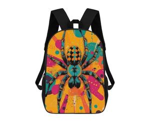 sinyumoney Vibrant Spider Illustration Arachnids in A Bold Pop Art Style Colorful Spider Art Mochila De Día Mochila De Negocios Mochila Impermeable Para Libros Para Hombres/mujeres 17inch
