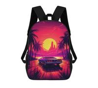 sinyumoney Vibrant Sunset Coastal Drive Mochila Escolar De Moda, Mochila Para Material Escolar, Mochila Impermeable Informal Para Acampar, Aventuras Al Aire Libre Y Viajes Diarios 17inch