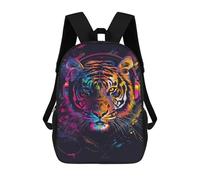 sinyumoney Vibrant Tiger Headphones Art Print Mochila Escolar Impresa En 3D 17inch Mochila Escolar Infantil Mochilas De Viaje Mochila Informal De Moda Para Niños Y Estudiantes