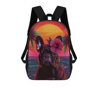 sinyumoney Vibrant Tropical Bulldog Mochila Escolar Para Ordenador Portátil Para La Escuela/trabajo/viajes: Perfecta Para Viajes, Trabajo Y Uso Diario 17inch