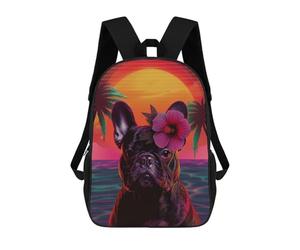 sinyumoney Vibrant Tropical Bulldog Mochila Escolar Para Ordenador Portátil Para La Escuela/trabajo/viajes: Perfecta Para Viajes, Trabajo Y Uso Diario 17inch