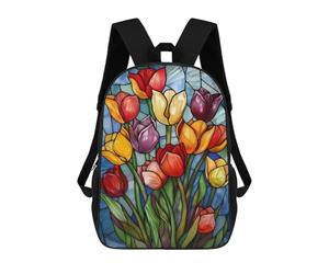 sinyumoney Vibrant Tulip Bouquet Mochila Escolar De Moda Para Estudiantes, Adecuada Para Niños Y Niñas, Mochila Informal Para Viajes Al Aire Libre, Esencial Para El Día A Día 17inch